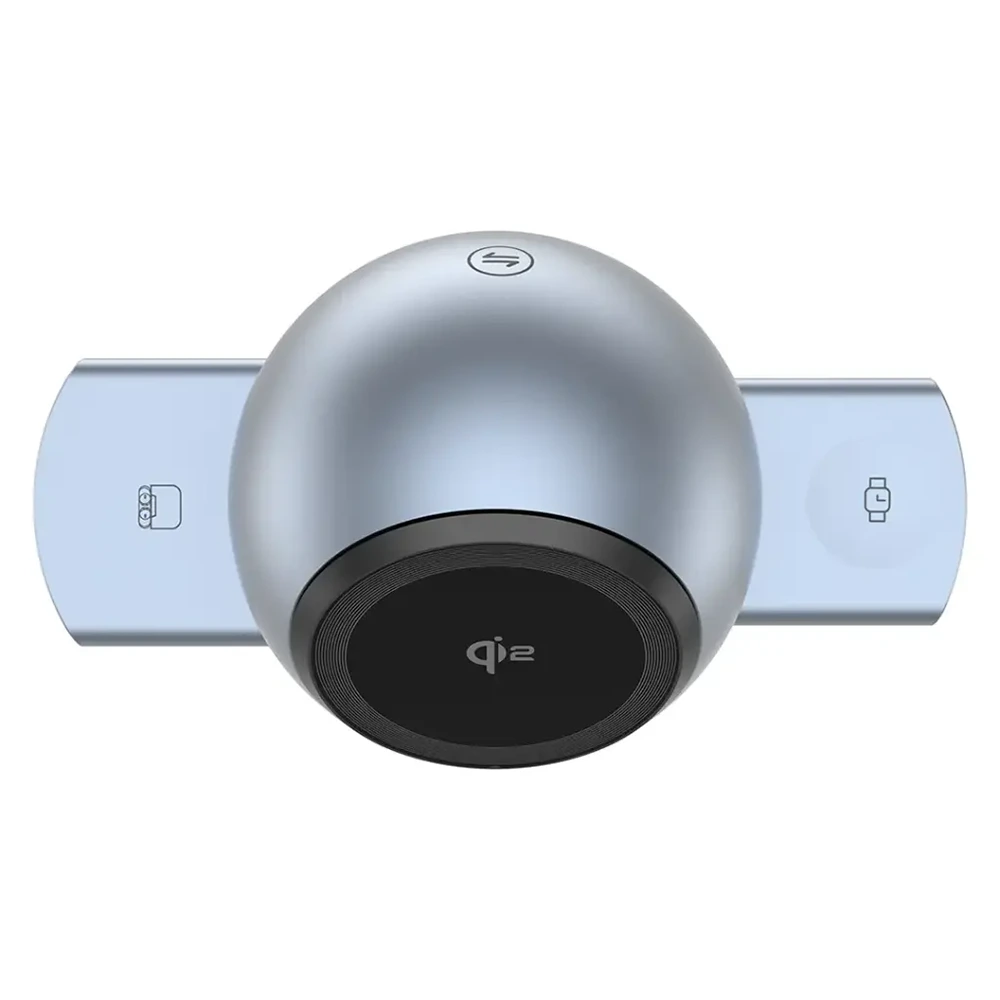 Powerology Qi2 Speaker Charge Station - Gray-142335 Powerology Qi2 Speaker Charge Station - Gray-142335