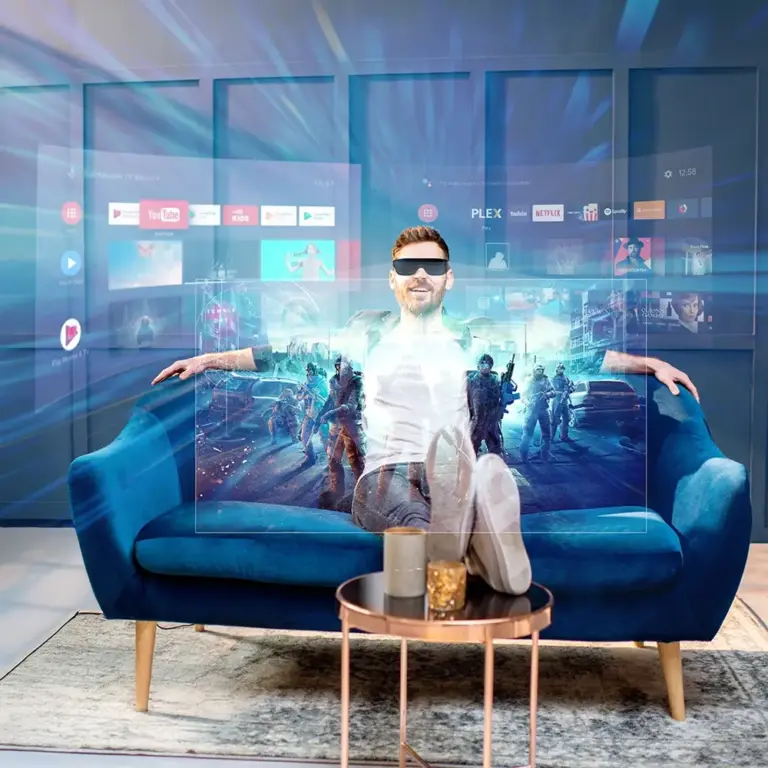 Powerology 2/3D Ultra AR Movie Glass 1080P 120" - Blue-0