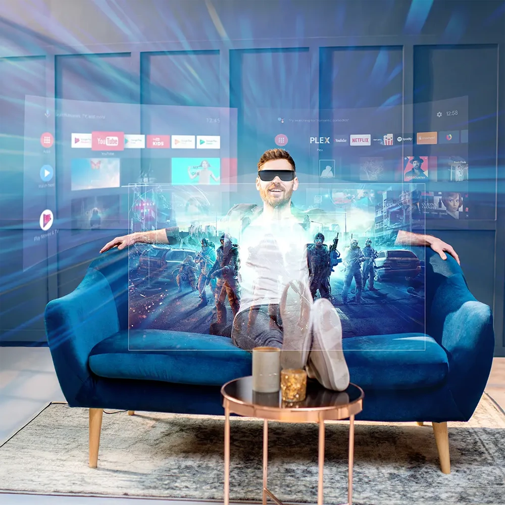 Powerology 2/3D Ultra AR Movie Glass 1080P 120" - Blue-0 Powerology 2/3D Ultra AR Movie Glass 1080P 120" - Blue-0