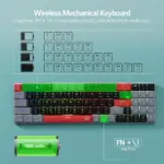 Redragon K626 RGB Wireless Mechanical Keyboard with Number Pad, Triple Mode 75% Low Profile Keyboard-142402