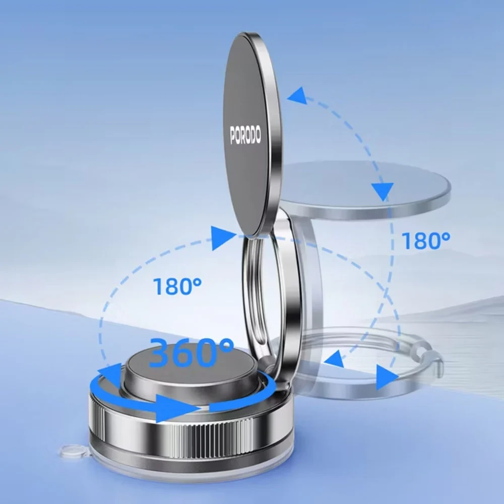 Porodo Vacuseal Vacuum Suction Folding Magnetic Mount - Black-142705 Porodo Vacuseal Vacuum Suction Folding Magnetic Mount - Black-142705