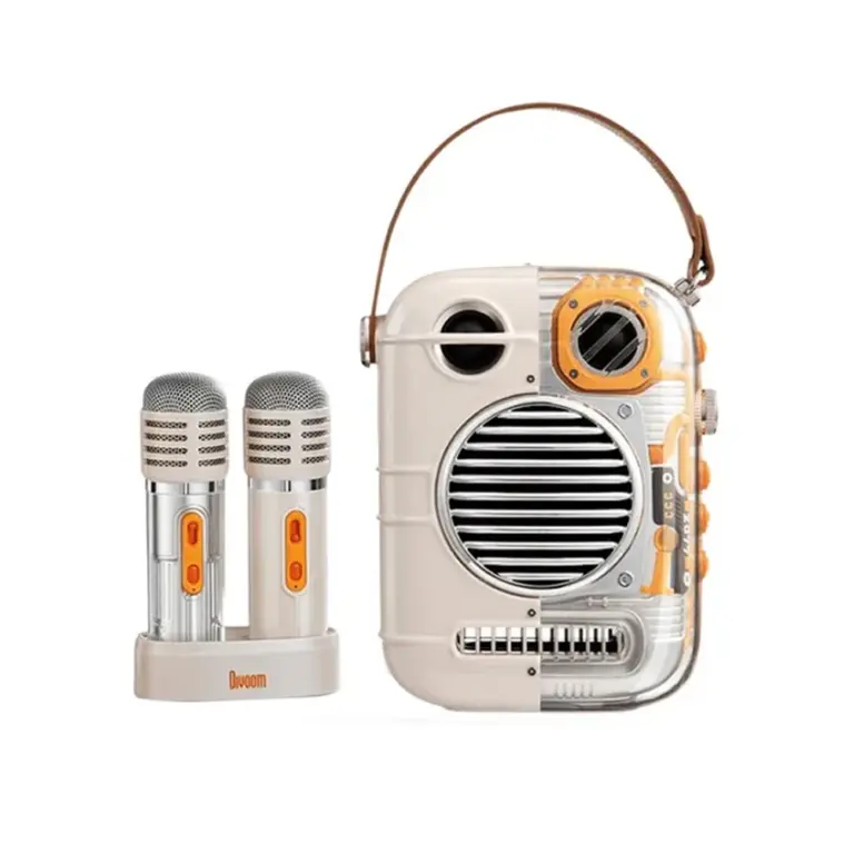 Divoom Spark-pro Portable Bluetooth Speaker With Dual Microphone Karaoke Function White NEW-0