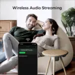 Momax Cymbal Multifunctional Foldable Smart Table With Wireless Charging, Speakers, USB-C Ports, and LED Lighting Effects-141147