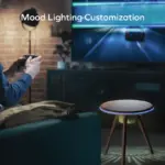 Momax Cymbal Multifunctional Foldable Smart Table With Wireless Charging, Speakers, USB-C Ports, and LED Lighting Effects-141146