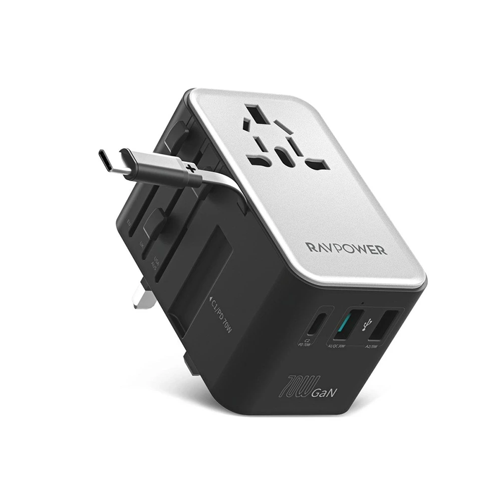 Ravpower 5-in-1 Universal Adapter For 190 Countries Pd70w- Grey/black-141183 Ravpower 5-in-1 Universal Adapter For 190 Countries Pd70w- Grey/black-141183