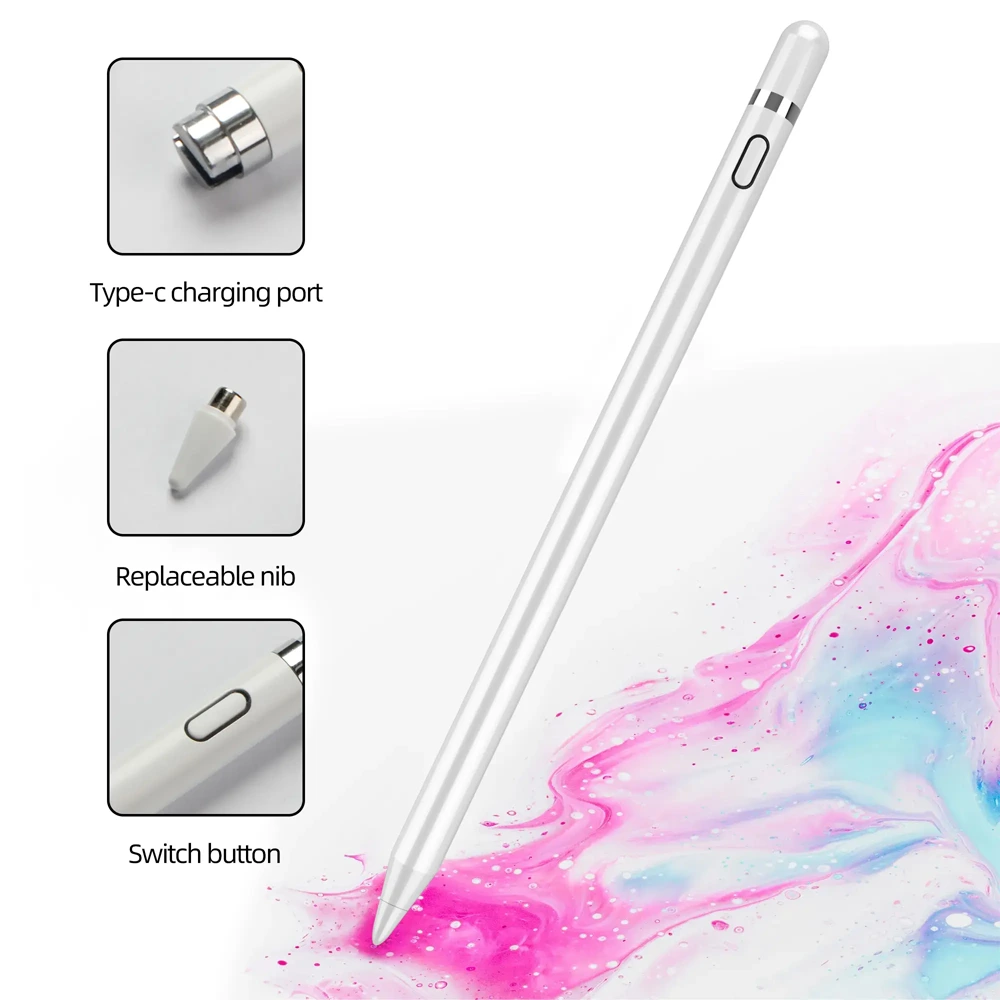 Wisoneng Oem Universal Stylus Pen For Android And Ios With Type-c Charging - White-0 Wisoneng Oem Universal Stylus Pen For Android And Ios With Type-c Charging - White-0