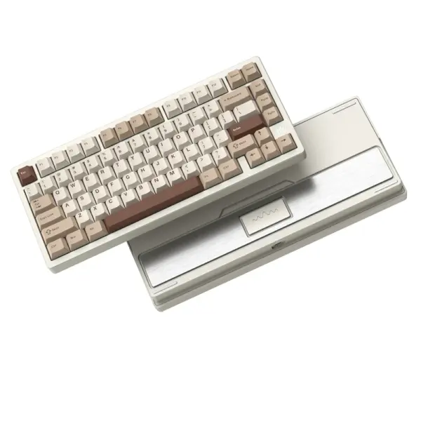 Womier RD75 Pro 75% Wireless Aluminum Keyboard – QMK/VIA Custom Hot-Swappable Design with Quick Release - Powder-Coated Beige (English/Arabic)-0