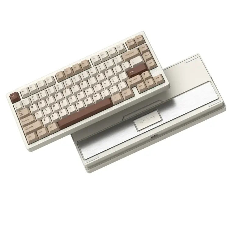 Womier RD75 Pro 75% Wireless Aluminum Keyboard – QMK/VIA Custom Hot-Swappable Design with Quick Release - Powder-Coated Beige (English/Arabic)-0