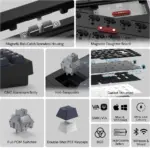Womier RD75 Pro 75% Wireless Aluminum Keyboard – QMK/VIA Custom Hot-Swappable Design with Quick Release - Anodized Black (English/Arabic)-142542