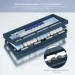 Womier RD75 Pro 75% Wireless Aluminum Keyboard – QMK/VIA Custom Hot-Swappable Design with Quick Release - Anodized Blue (English/Arabic)-142576