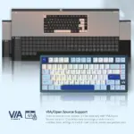 Womier RD75 Pro 75% Wireless Aluminum Keyboard – QMK/VIA Custom Hot-Swappable Design with Quick Release - Anodized Blue (English/Arabic)-142577