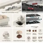 Womier RD75 Pro 75% Wireless Aluminum Keyboard – QMK/VIA Custom Hot-Swappable Design with Quick Release - Powder-Coated Beige (English/Arabic)-142554