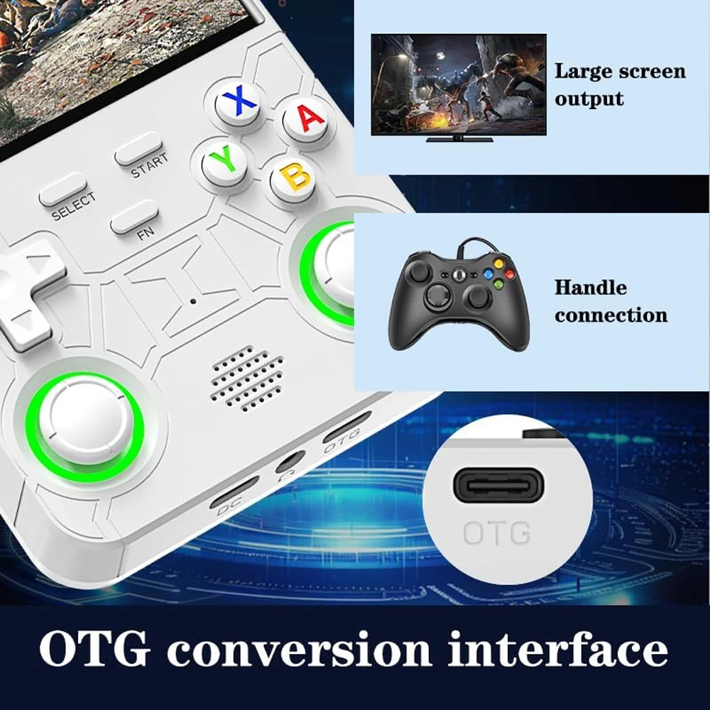 R36 Ultra Retro Handheld Game Console with 64GB - White-142350 R36 Ultra Retro Handheld Game Console with 64GB - White-142350