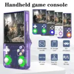 R36 Ultra Retro Handheld Game Console with 64GB - Transparent Purple-142360