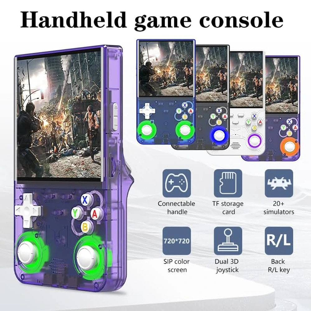 R36 Ultra Retro Handheld Game Console with 64GB - Transparent Purple-142360 R36 Ultra Retro Handheld Game Console with 64GB - Transparent Purple-142360
