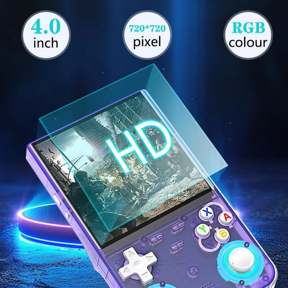 R36 Ultra Retro Handheld Game Console with 64GB - Transparent Purple-142358 R36 Ultra Retro Handheld Game Console with 64GB - Transparent Purple-142358