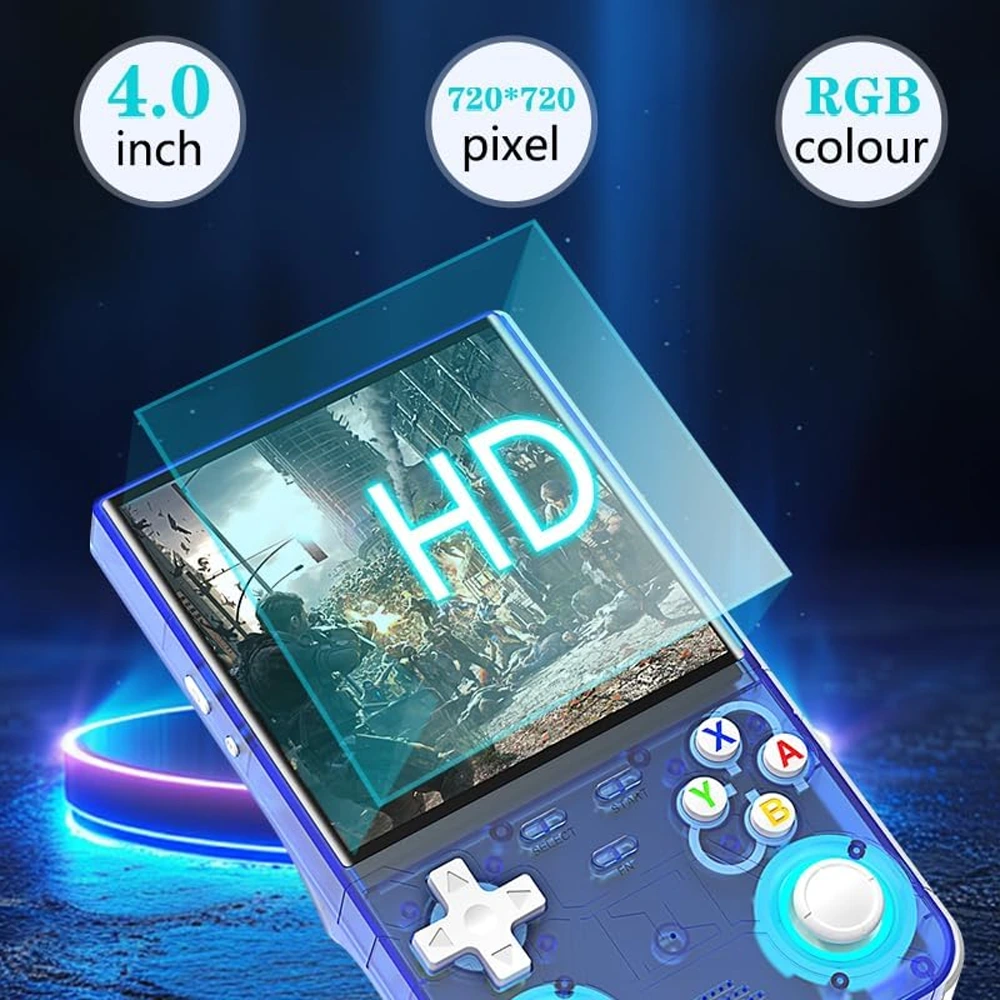 R36 Ultra Retro Handheld Game Console with 64GB - Transparent Blue-142371 R36 Ultra Retro Handheld Game Console with 64GB - Transparent Blue-142371