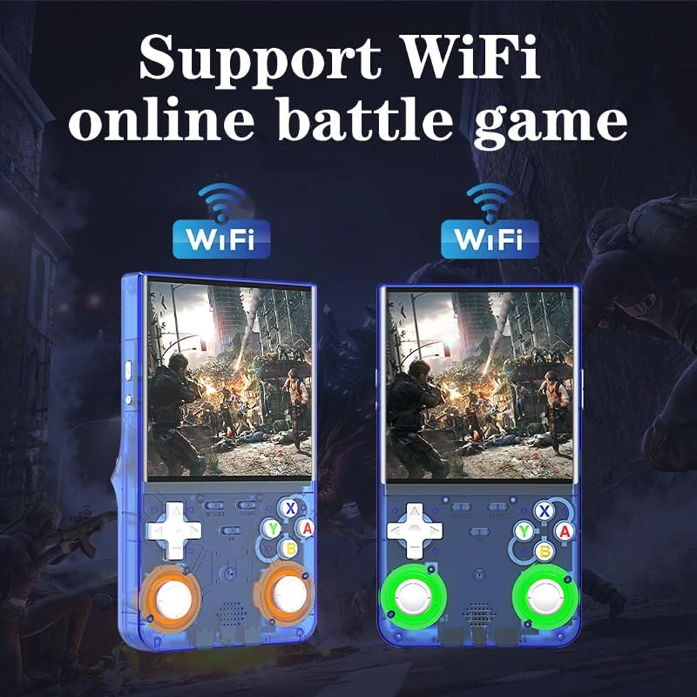 R36 Ultra Retro Handheld Game Console with 64GB - Transparent Blue-142374 R36 Ultra Retro Handheld Game Console with 64GB - Transparent Blue-142374