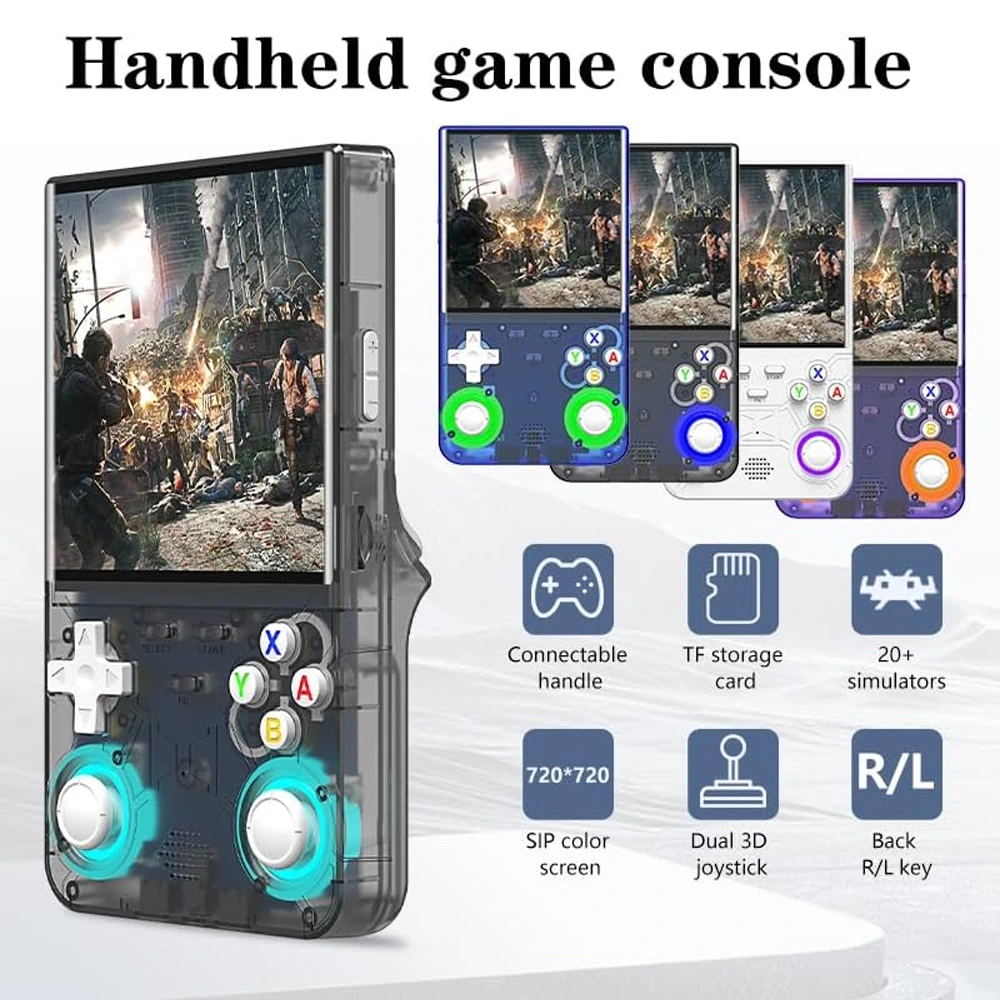 R36 Ultra Retro Handheld Game Console with 64GB - Transparent Black-142387 R36 Ultra Retro Handheld Game Console with 64GB - Transparent Black-142387