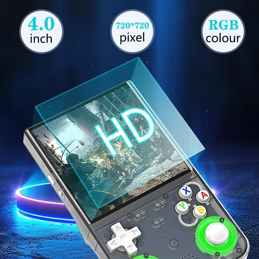 R36 Ultra Retro Handheld Game Console with 64GB - Transparent Black-142385 R36 Ultra Retro Handheld Game Console with 64GB - Transparent Black-142385