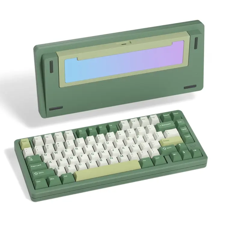 Womier SK75 75% Wireless Aluminum Custom Keyboard – VIA Support, Hot-Swappable - Green (English/Arabic)-0