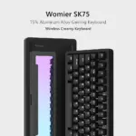 Womier SK75 75% Wireless Aluminum Custom Keyboard – VIA Support, Hot-Swappable - Black (English)-142599
