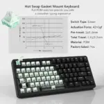 Womier SK75 75% Wireless Aluminum Custom Keyboard – VIA Support, Hot-Swappable - Black (English)-142602