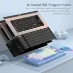 Womier SK75 75% Wireless Aluminum Custom Keyboard – VIA Support, Hot-Swappable - Blue (English/Arabic)-142612