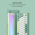 Womier SK75 75% Wireless Aluminum Custom Keyboard – VIA Support, Hot-Swappable - Green (English/Arabic)-142623