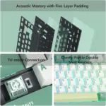 Womier SK75 75% Wireless Aluminum Custom Keyboard – VIA Support, Hot-Swappable - Green (English/Arabic)-142625