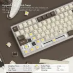 Womier SK71 Pro – 75% Wireless Aluminum Mechanical Keyboard with VIA Support - Desert with POM Vanilla switches-142883