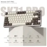 Womier SK71 Pro – 75% Wireless Aluminum Mechanical Keyboard with VIA Support - Desert with POM Vanilla switches-142885