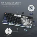 Womier SK80 Gasket-Mounted 75% Mechanical Keyboard with Multimedia Display - Black Kanagawa (English/Arabic)-143090