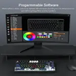 Womier SK80 Gasket-Mounted 75% Mechanical Keyboard with Multimedia Display - Black Kanagawa (English/Arabic)-143092