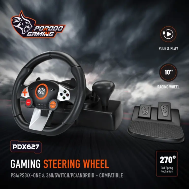 Porodo Gaming 7in1 Steering Wheel-0