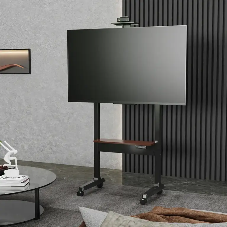 Powerology Electric TV Stand with Vertical Height Adjustment - Black-0