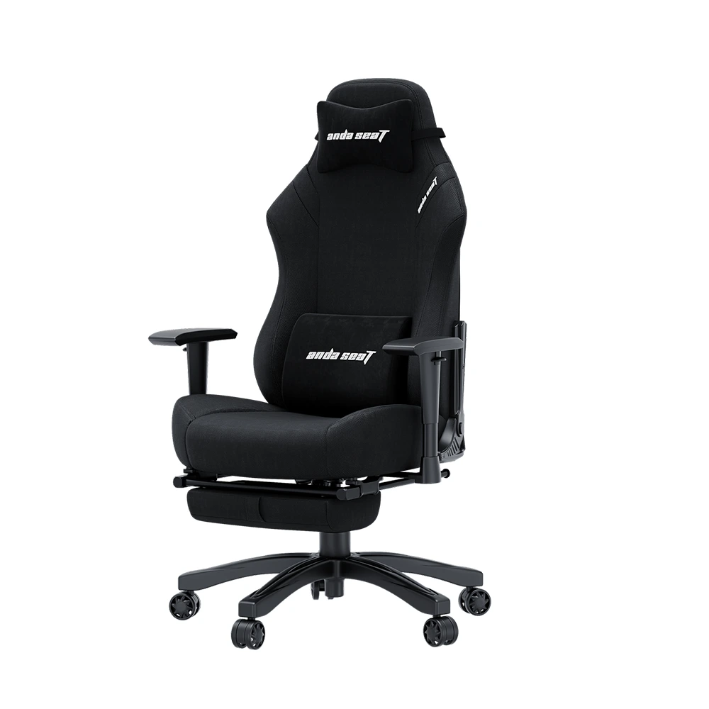Andaseat Luna Pro Series Gaming Chair With Footrest - Black Fabric-thumbnail Andaseat Luna Pro Series Gaming Chair With Footrest - Black Fabric-thumbnail