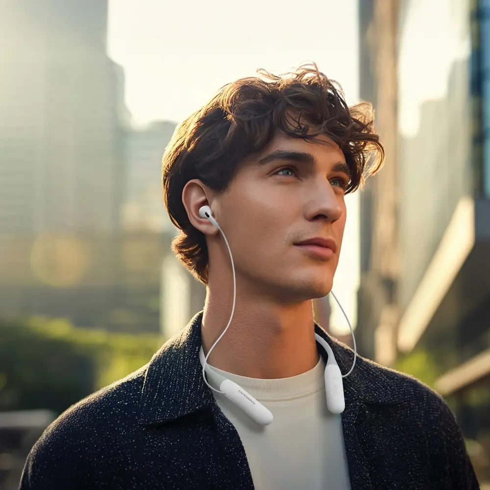 Powerology Toneflex ENC Wireless Neckband - White-144415 Powerology Toneflex ENC Wireless Neckband - White-144415