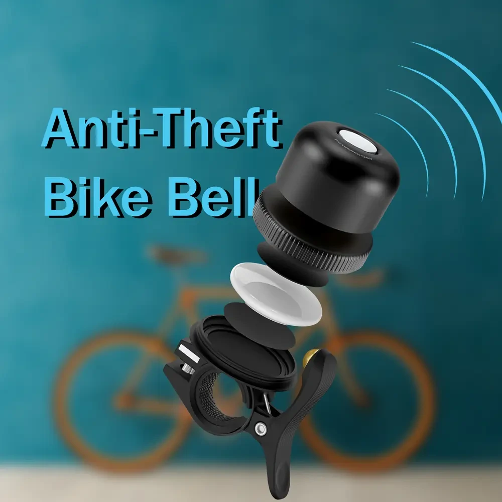 Powerology Bicycle & Scooter Bell With Airtag Mount - Black-0 Powerology Bicycle & Scooter Bell With Airtag Mount - Black-0