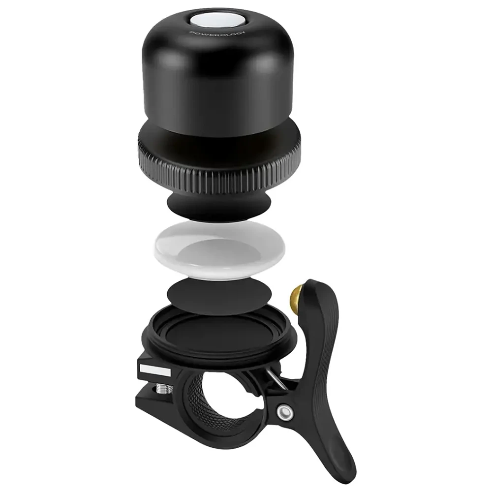 Powerology Bicycle & Scooter Bell With Airtag Mount - Black-144418 Powerology Bicycle & Scooter Bell With Airtag Mount - Black-144418