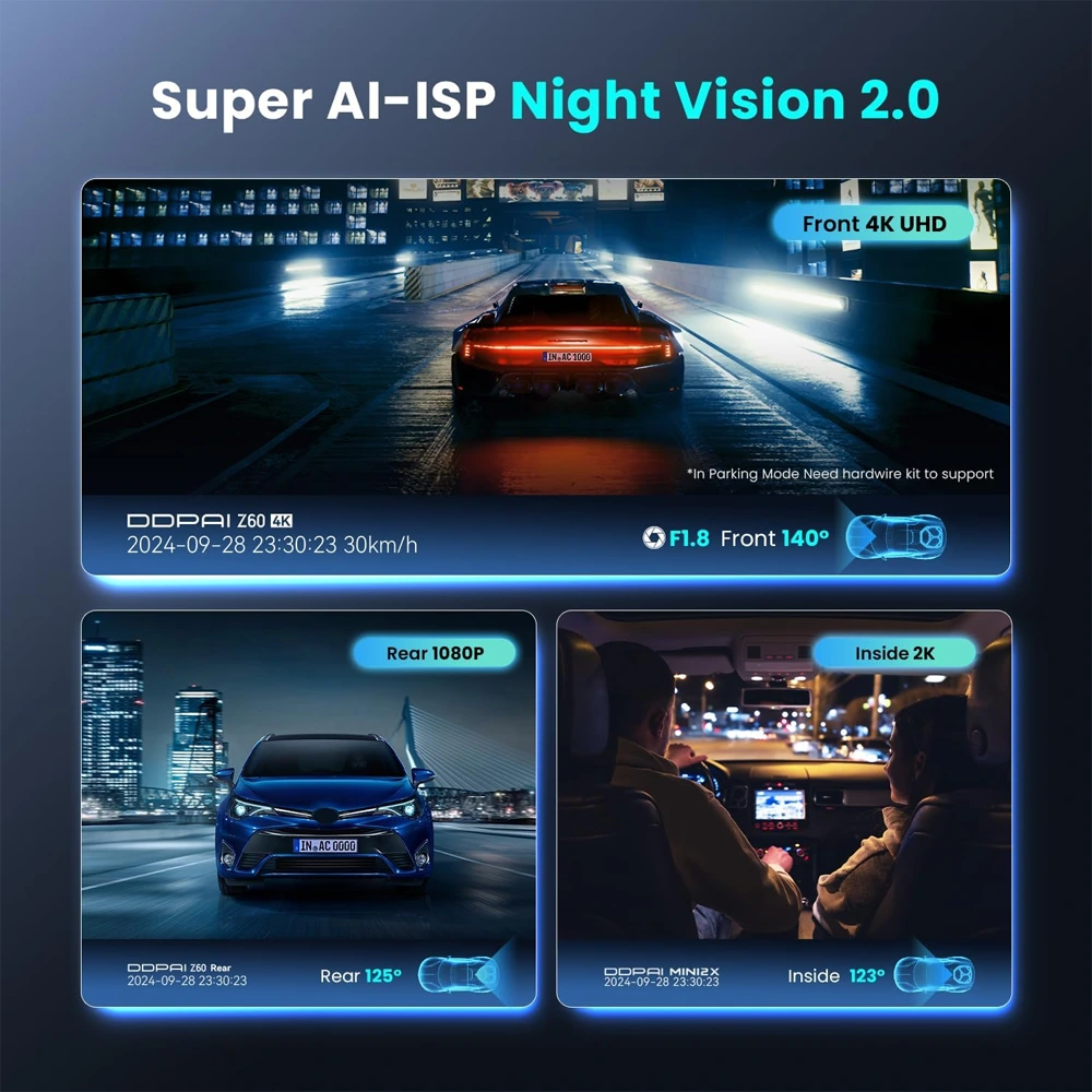 Ddpai Z60 3-channel 4k Front + 2k + 1080p Dash Camera-144452 Ddpai Z60 3-channel 4k Front + 2k + 1080p Dash Camera-144452