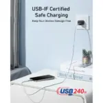 Anker USB-C to USB-C Cable 240W (Upcycled-Braided) (0.9m/3ft) -Blue-144518