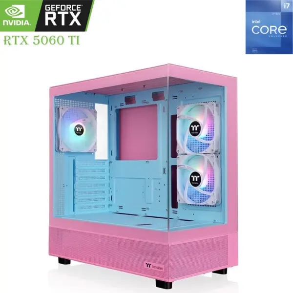 GAMING PC – Intel Core i7 12th Gen | RTX 5060 Ti 16GB | 1TB SSD | 16GB RAM Bubble Pink-0