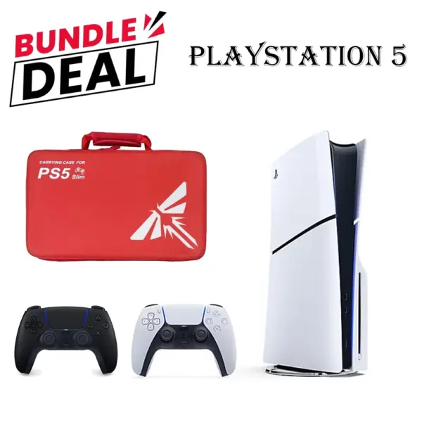 PS5 Slim Disc Console (R2) Bundle – Includes Controller + Carrying Bag Red-0