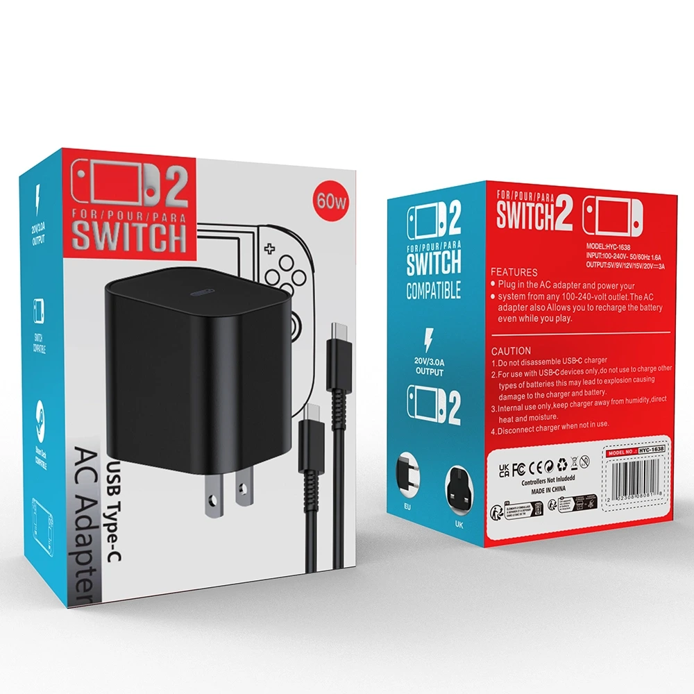 AC Adapter 20V 3A EU Plug For Switch 2-0 AC Adapter 20V 3A EU Plug For Switch 2-0