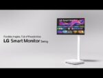 LG 31.5-inch 4K UHD IPS Smart Monitor Swing with touchscreen, featuring a unique movable stand and webOS system-148064