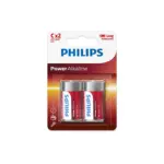 Philips Power Alkaline LR14 C Batteries 1.5V 2 Pack (Open Box)-0