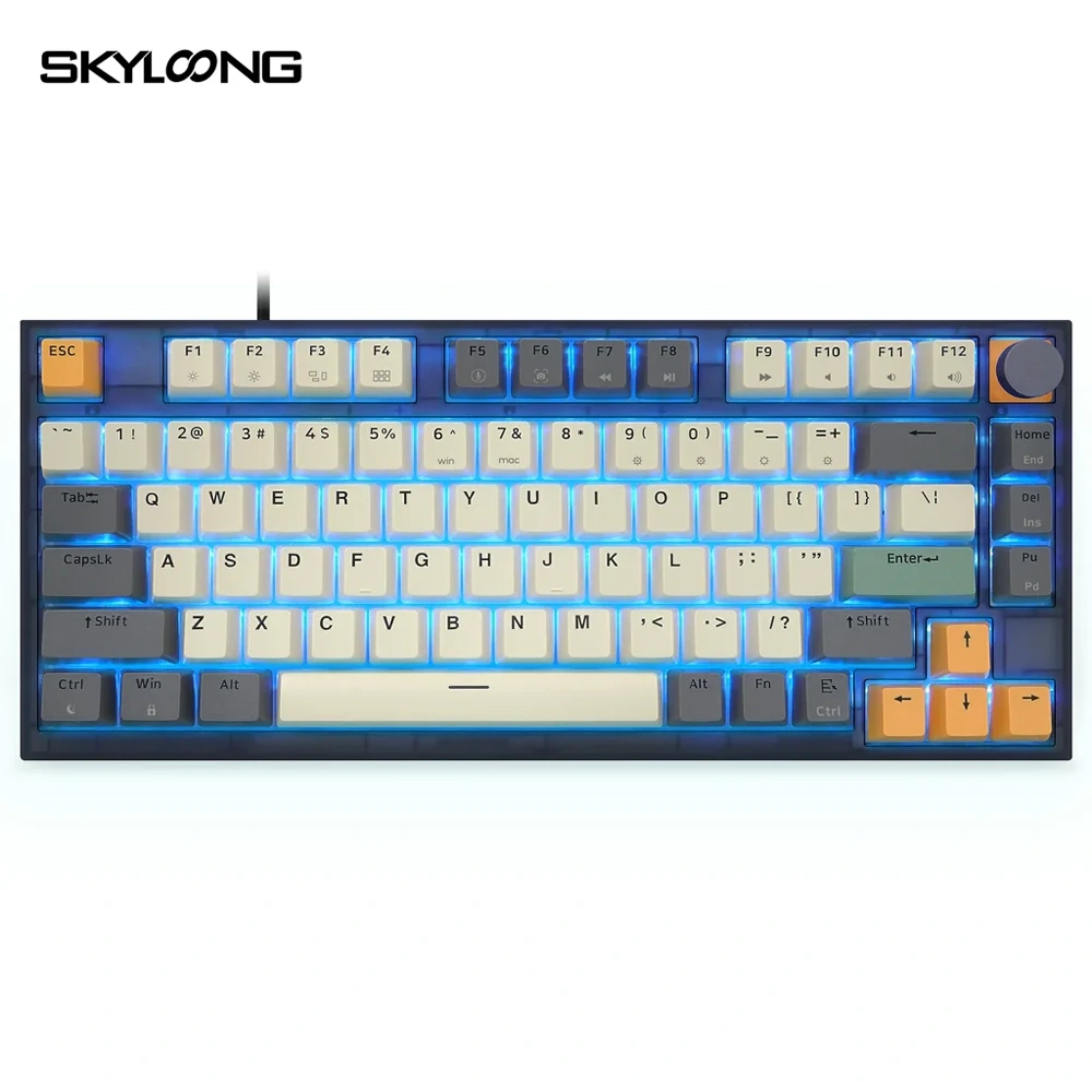 Skyloong Gk75 Wired - Tigry (Mechanical & Hot-swappable Knob) Gaming Keyboard (Ktt Rose Brown) English / Arabic Layout-0 Skyloong Gk75 Wired - Tigry (Mechanical & Hot-swappable Knob) Gaming Keyboard (Ktt Rose Brown) English / Arabic Layout-0
