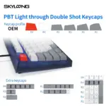 Skyloong Gk75 Wired - Grey-white-red (Mechanical & Hot-swappable Knob) Gaming Keyboard (Switch Gateron 3.0 Yellow) English / Arabic Layout-144740
