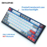 Skyloong Gk75 Wired - Grey-white-red (Mechanical & Hot-swappable Knob) Gaming Keyboard (Switch Gateron 3.0 Yellow) English / Arabic Layout-144741